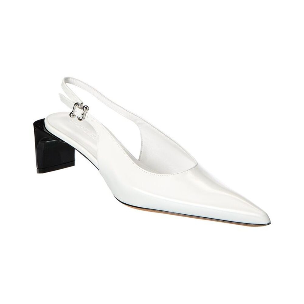 Sportmax Attila Leather Slingback Pump, White